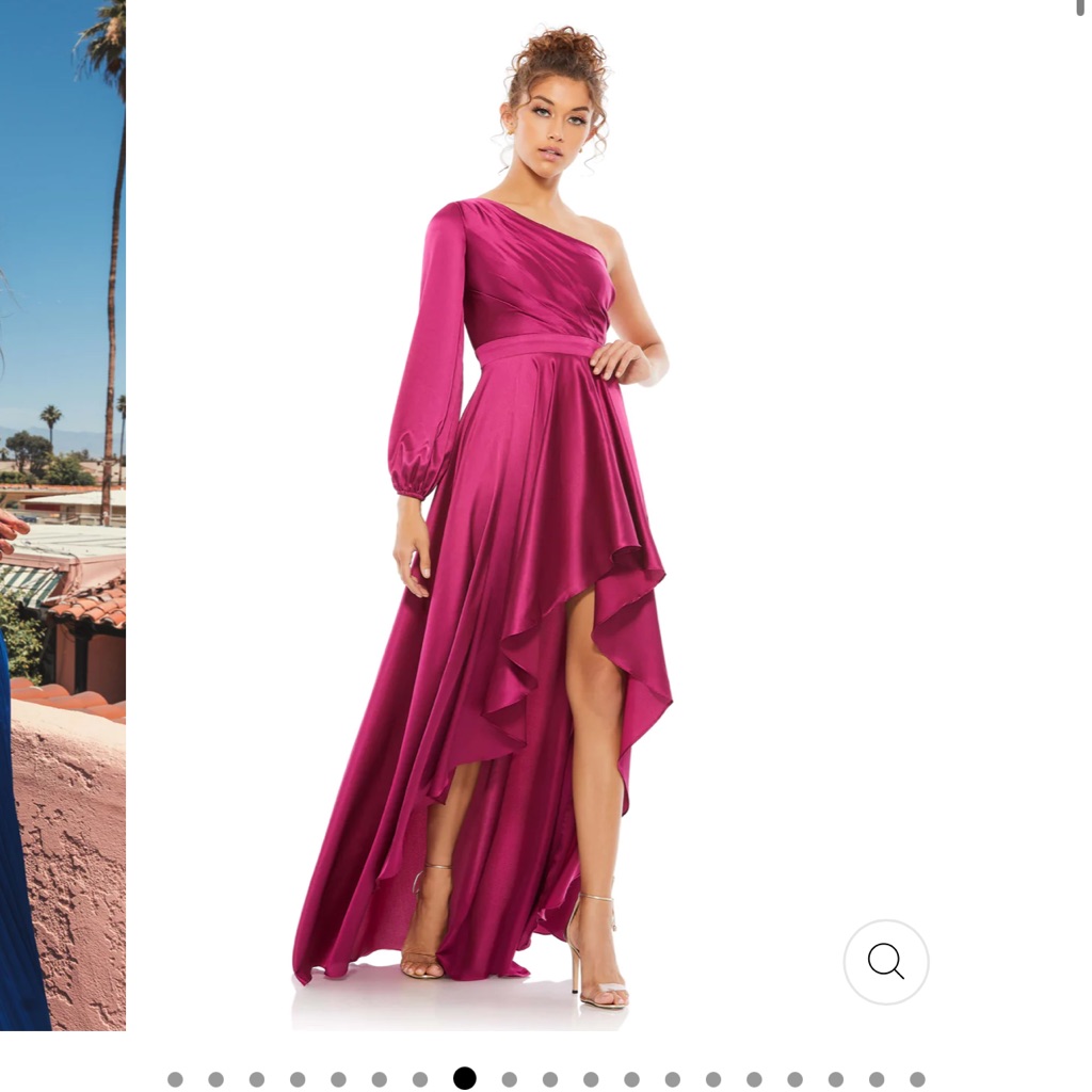 Mac Duggal High Low One Shoulder Flowy Gown